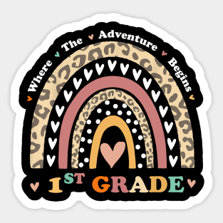 Back To School 1st Grade Where The Adventure Begins Rainbow Sticker